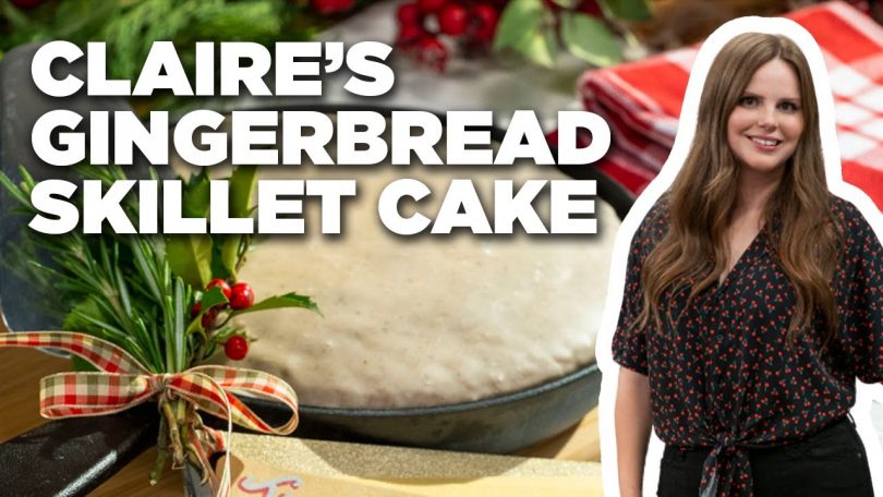 Claire Thomas’ Skillet Gingerbread Cake with Eggnog Royal Icing | The Kitchen | Food Network