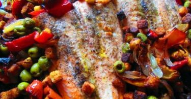 Spanish style salmon fillets Recipe